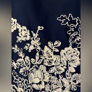 Vintage J.Crew Embroidered Navy Pencil Skirt, Size 2